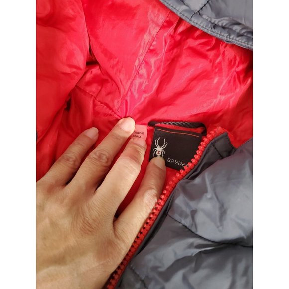 Spyder Boy's Gray/Red Puffer Jacket Size Large - Picture 4 of 7